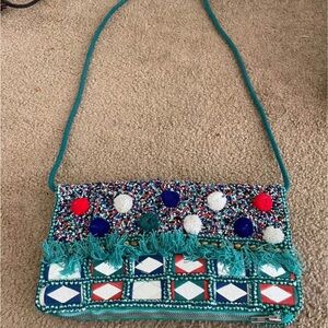Colorful Beaded Women's Bag Handmade in Bali. Crossbody/Clutch/Shoulderbag